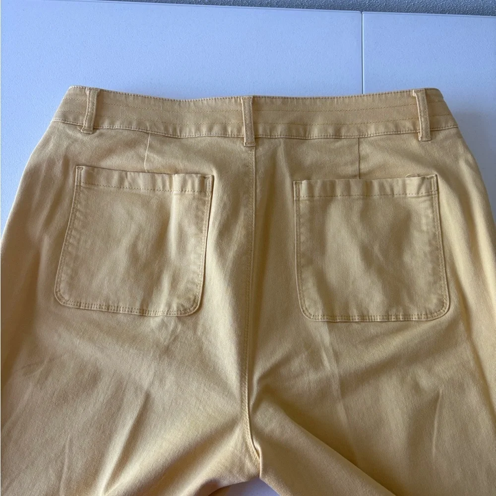 Loft Outlet Sunny yellow High rise straight Size 12‎ Cotton blend pant - Picture 12 of 13